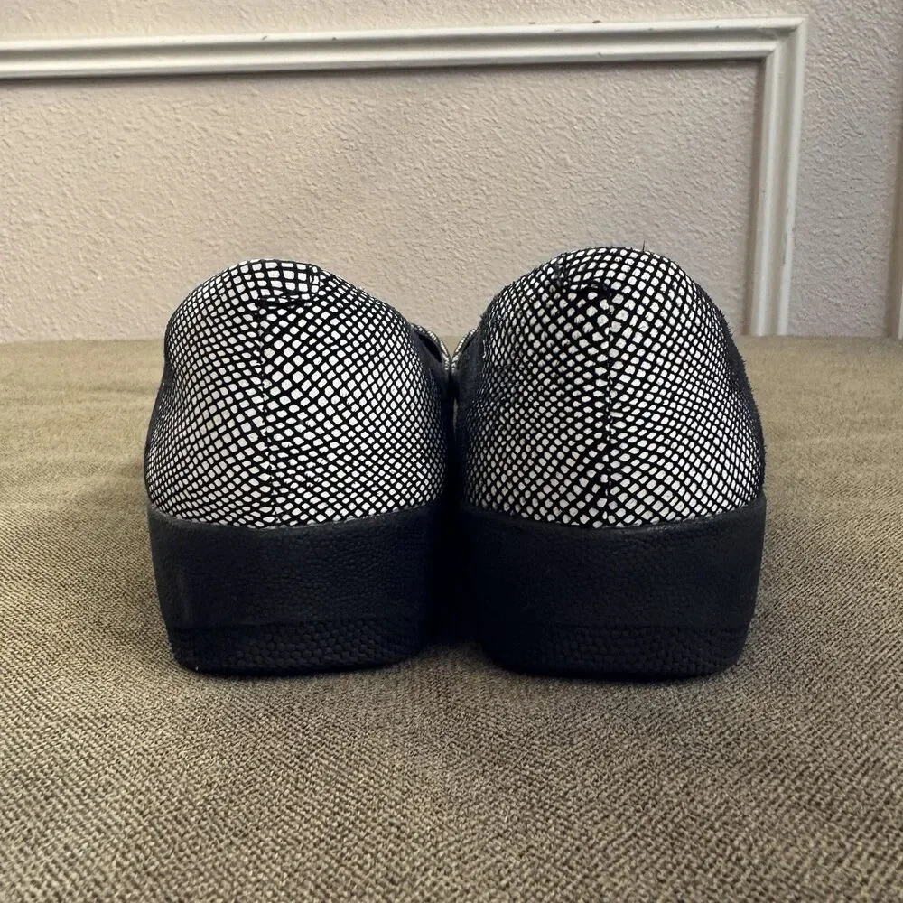 FitFlop Super Ballerina Ballet Flats Black Foil Comfort Slip On Womens 6.5 - Picture 5 of 9